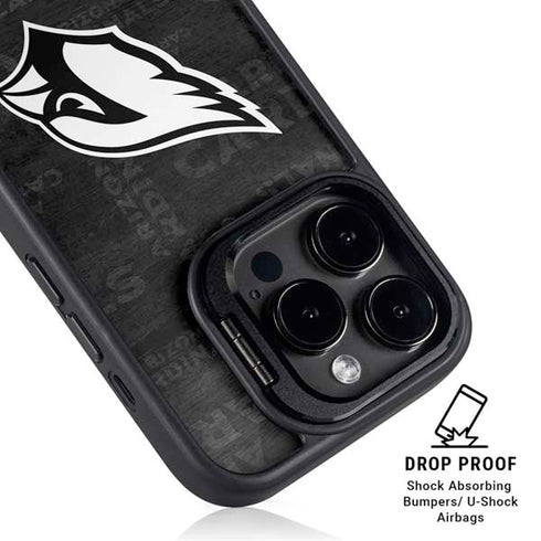 NFL Arizona Cardinals Black & White iPhone 15 Pro Kickstand Case